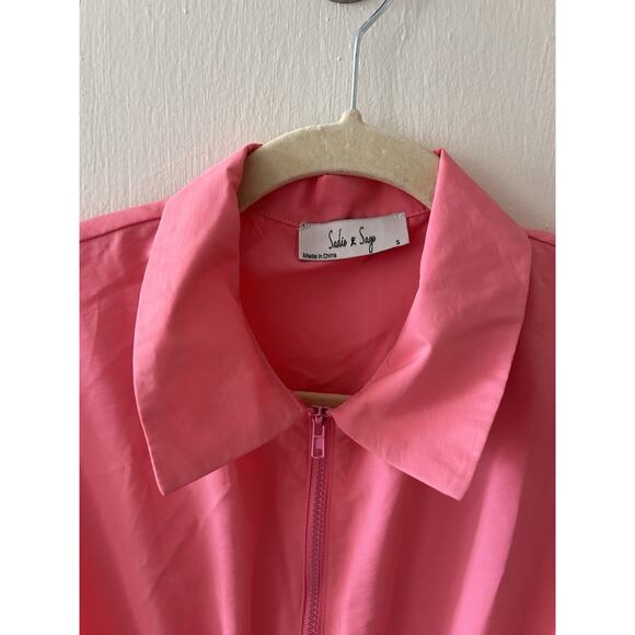 NWT Sadie x Sage Barbie Pink Cargo Style Dress With Zip Front | S - Picture 3 of 5